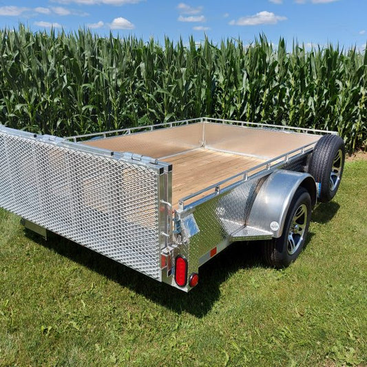 Single Axle Aluminium Utility Trailers with 3500 lbs Drop Axle - 80 x 14