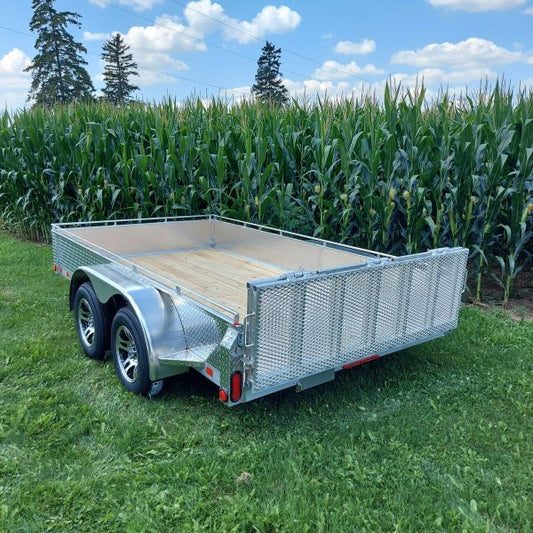 Tandem Axle Aluminium Utility Trailers with 2 x 3500 lbs Drop Axle - 80 x 18